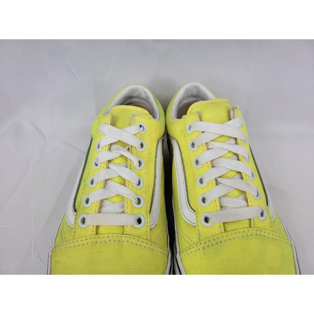 Vans Old Skool Shoes Sneakers Womens Size 6 Neon Highlighter Yellow White 508731 - Picture 6 of 12